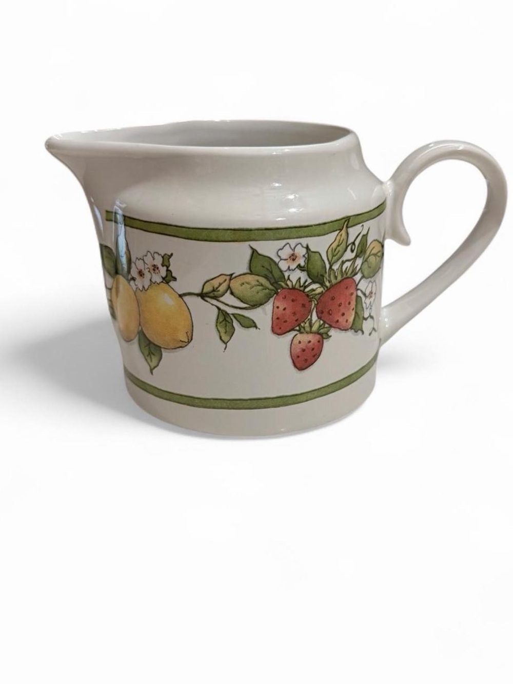 Vintage Fruit Pattern Ceramic Creamer Pitcher